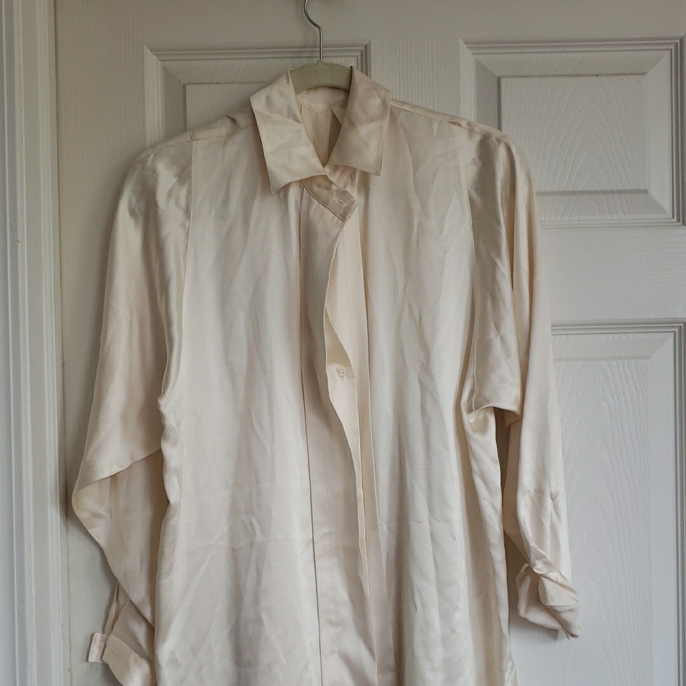 Victoria's Secret Silk Camisole Cream Button-Up Nightwear
